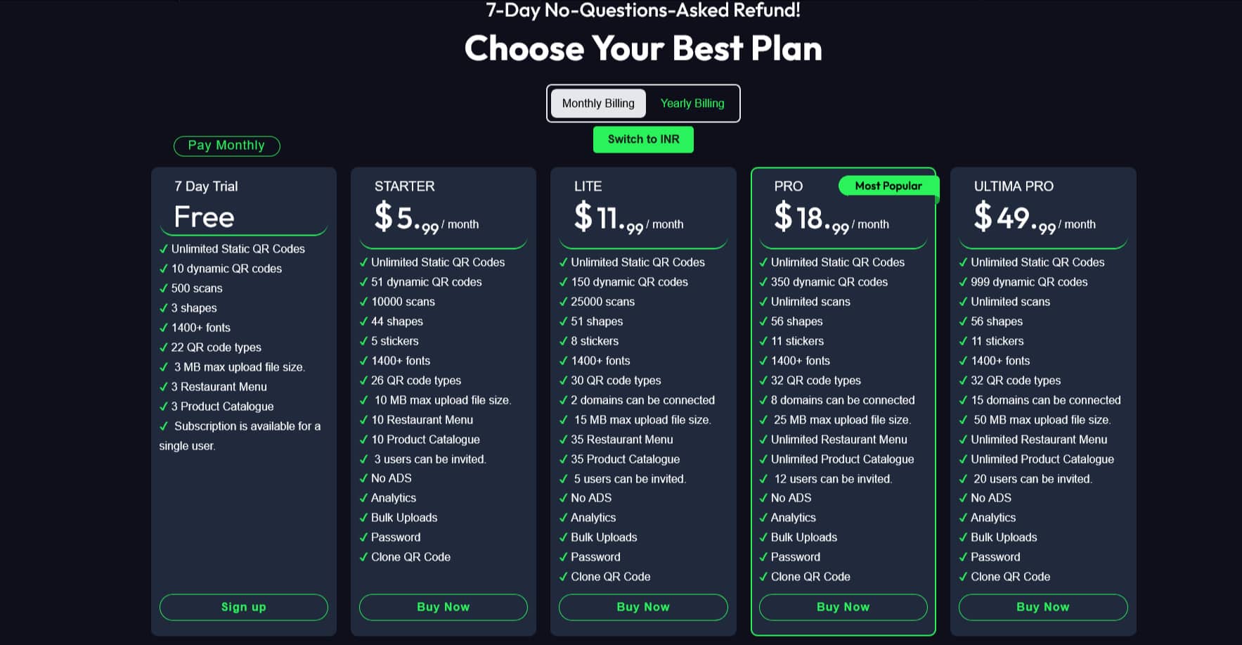 Pricing Plans