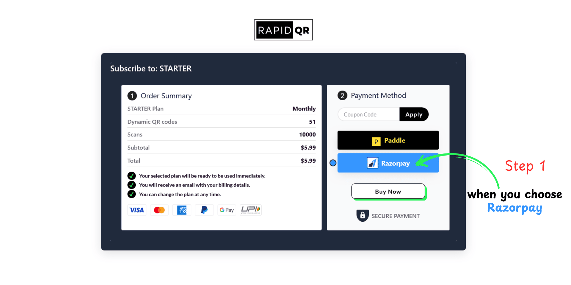 Razorpay Payment Method